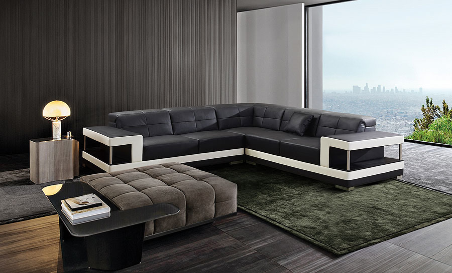 Kevlar - L - Leather Sofa Lounge Set